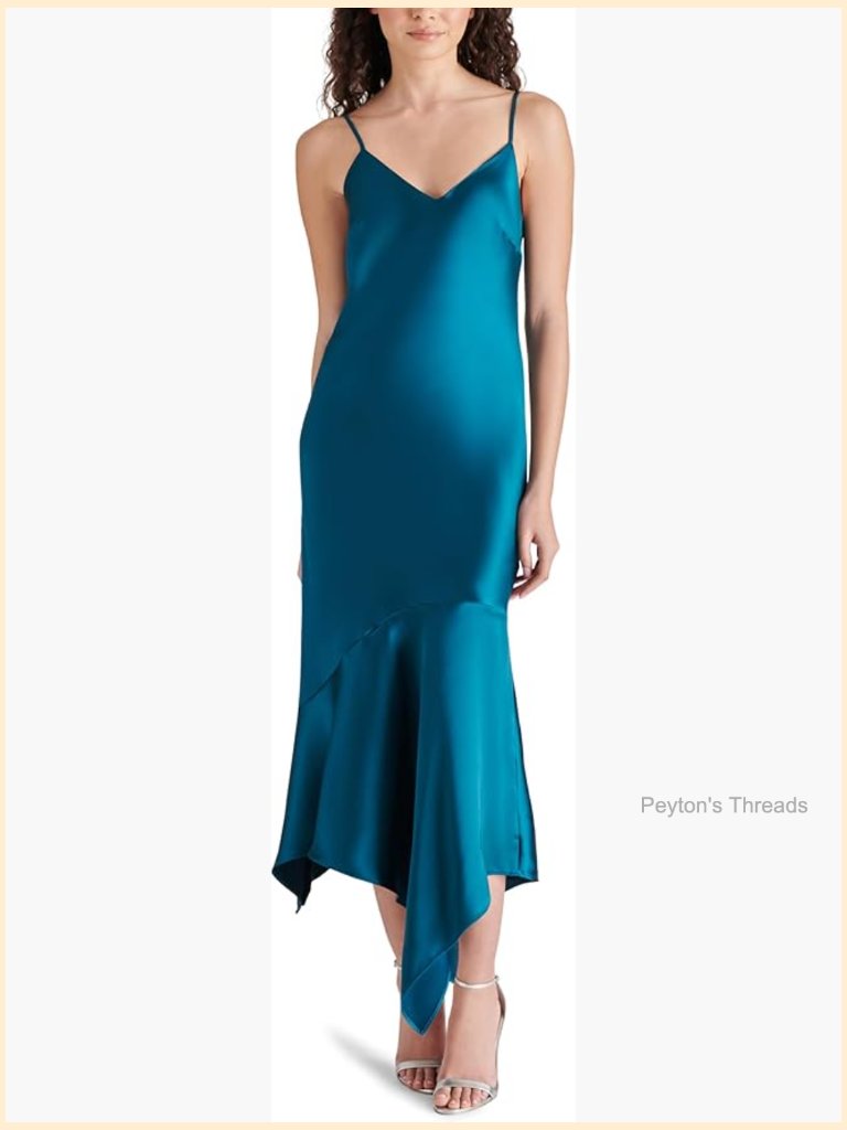 Washed Satin Slip Midi Dress With Adjustable Straps